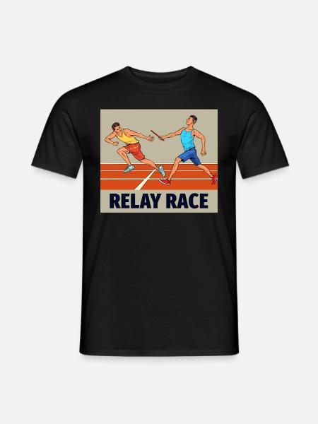 Relay race run athlete track and field running - Men's T-Shirt - black