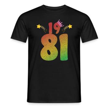 1981 geboren LGBT Geburtstagsgeschenk - Männer T-Shirt - Schwarz - Vorne - AI Model Male 178 light (178cm)