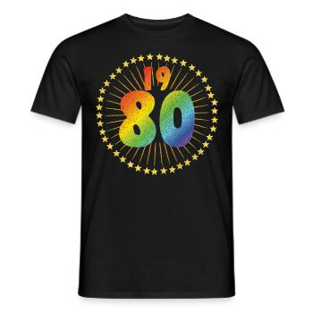 1980 LGBT Vintage Geburtstag - Männer T-Shirt - Schwarz - Vorne - AI Model Male 178 light (178cm)