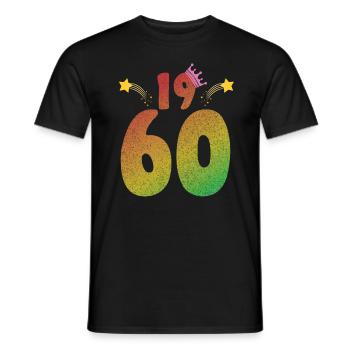 LGBT Geburtstag mit Krone 1960 - Männer T-Shirt - Schwarz - Vorne - AI Model Male 178 light (178cm)