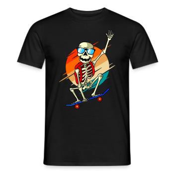 Skateboard skeleton skating skater - Men's T-Shirt - black - Front - AI Model Male 178 light (178cm)