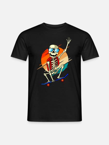 Skateboard skelett Skaten Skater - Mænd T-shirt - sort