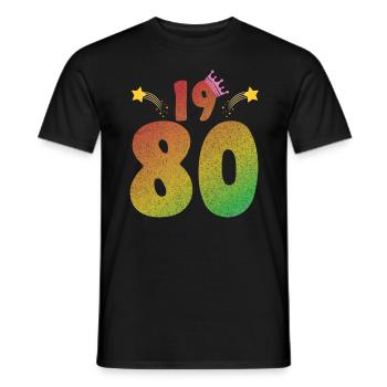 LGBT Geburtstag mit Krone 1980 - Männer T-Shirt - Schwarz - Vorne - AI Model Male 178 light (178cm)