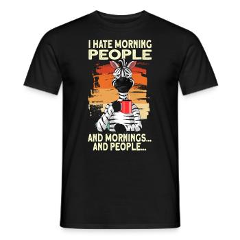 i Hate Morning People Mornings And People vintage - Men's T-Shirt - black - Front - AI Model Male 178 light (178cm)