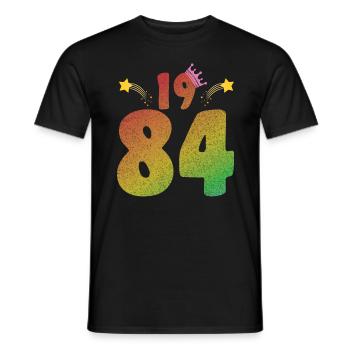 1984 LGBT Vintage Birthday - Men's T-Shirt - black - Front - AI Model Male 178 light (178cm)