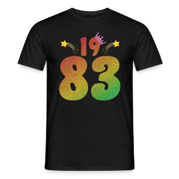 LGBT birthday with crown 1983 - Men's T-Shirt - black - Front - AI Model Male 178 light (178cm)