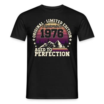 Original September 1976 46th Birthday Gift - Men's T-Shirt - black - Front - AI Model Male 178 light (178cm)