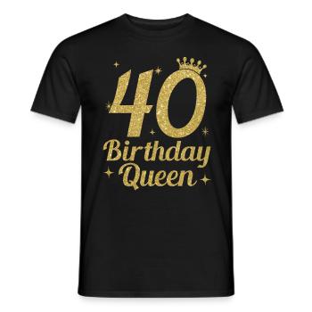 Birthday Queen 40 - Men's T-Shirt - black - Front - AI Model Male 178 light (178cm)