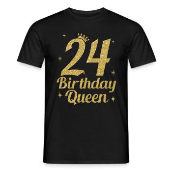 Birthday Queen 24 - Männer T-Shirt - Schwarz - Vorne - AI Model Male 178 light (178cm)
