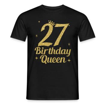 Birthday Queen 27 - Männer T-Shirt - Schwarz - Vorne - AI Model Male 178 light (178cm)