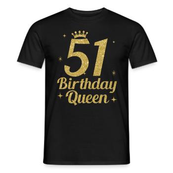 Birthday Queen 51 - Männer T-Shirt - Schwarz - Vorne - AI Model Male 178 light (178cm)