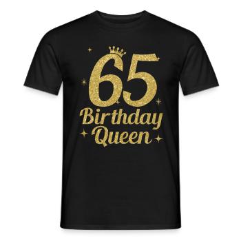 Birthday Queen 65 - Men's T-Shirt - black - Front - AI Model Male 178 light (178cm)