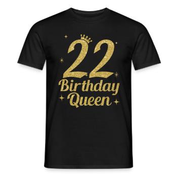 Birthday Queen 22 - Männer T-Shirt - Schwarz - Vorne - AI Model Male 178 light (178cm)