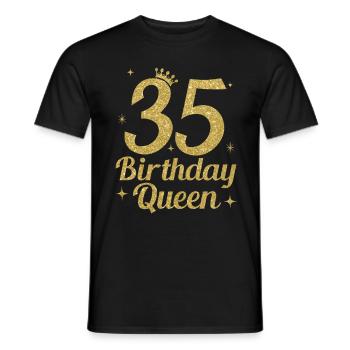 Birthday Queen 35 - Men's T-Shirt - black - Front - AI Model Male 178 light (178cm)