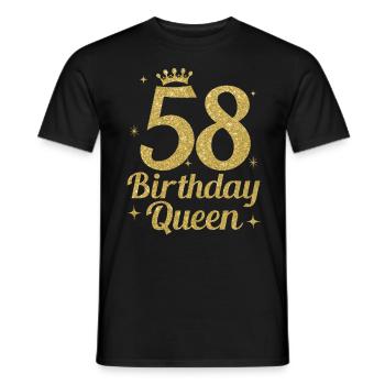 Birthday Queen 58 - Männer T-Shirt - Schwarz - Vorne - AI Model Male 178 light (178cm)