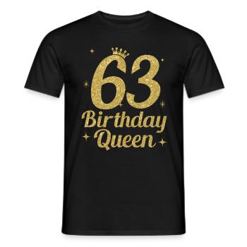 Birthday Queen 63 - Männer T-Shirt - Schwarz - Vorne - AI Model Male 178 light (178cm)