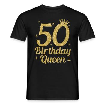Birthday Queen 50 - Männer T-Shirt - Schwarz - Vorne - AI Model Male 178 light (178cm)