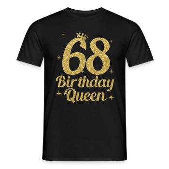 Birthday Queen 68 - Men's T-Shirt - black - Front - AI Model Male 178 light (178cm)