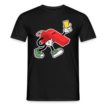 Sifflet de l’arbitre avec carton jaune Shiri - T-shirt homme - noir - Devant - AI Model Male 178 light (178cm)