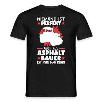 Asphaltbauer sind perfekt Straßenbauer - Männer T-Shirt - Schwarz - Vorne - AI Model Male 178 light (178cm)