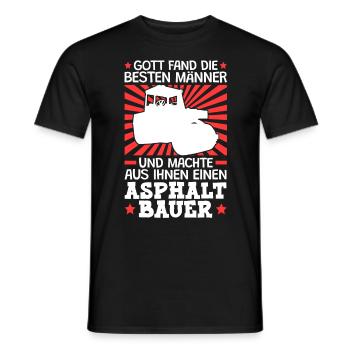 Gott fand die Besten Asphaltbauer Straßenbauer - Männer T-Shirt - Schwarz - Vorne - AI Model Male 178 light (178cm)