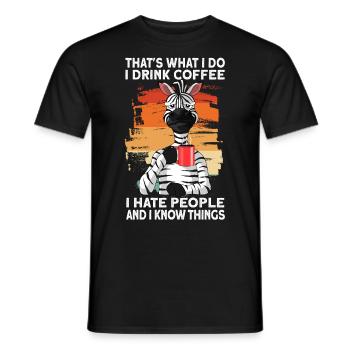 c’est ce que je bois du café déteste les gens Vintage - T-shirt homme - noir - Devant - AI Model Male 178 light (178cm)