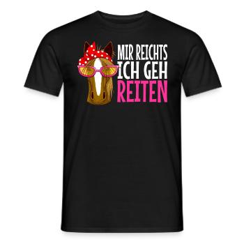 mir reichts ich geh reiten Pferd Pferde Geschenk - Männer T-Shirt - Schwarz - Vorne - AI Model Male 178 light (178cm)