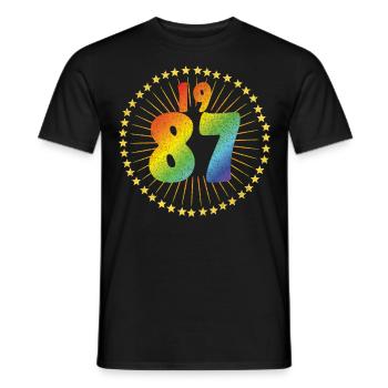 LGBT Vintage Birthday Gift Idea1987 - Men's T-Shirt - black - Front - AI Model Male 178 light (178cm)