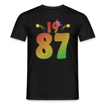 1987 LGBT Vintage Birthday Gift Idea - Men's T-Shirt - black - Front - AI Model Male 178 light (178cm)
