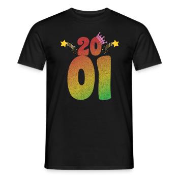2001 LGBT Vintage Geburtstag Geschenkidee - Männer T-Shirt - Schwarz - Vorne - AI Model Male 178 light (178cm)