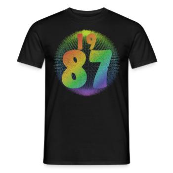 LGBT Vintage Birthday Gift Idea 1987 - Men's T-Shirt - black - Front - AI Model Male 178 light (178cm)