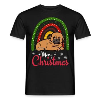 Sweet Pekinese Puppy Christmas Kawaii - Men's T-Shirt - black - Front - AI Model Male 178 light (178cm)