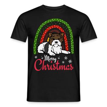 Sweet Biewer Terrier Christmas Kawaii - Men's T-Shirt - black - Front - AI Model Male 178 light (178cm)