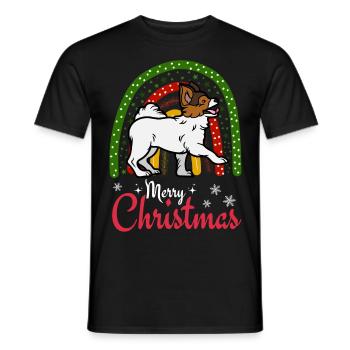 Süßer Papillon Hund Liebhaber Kawaii Weihnachten - Männer T-Shirt - Schwarz - Vorne - AI Model Male 178 light (178cm)