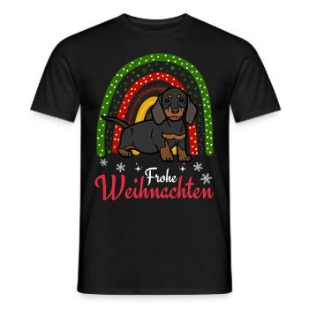 Cute Dachshund Christmas Puppy Kawaii - Men's T-Shirt - black - Front - AI Model Male 178 light (178cm)