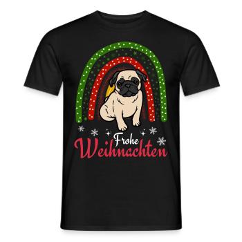 Weihnachten Süßer Mops Liebhaber Kawaii - Männer T-Shirt - Schwarz - Vorne - AI Model Male 178 light (178cm)