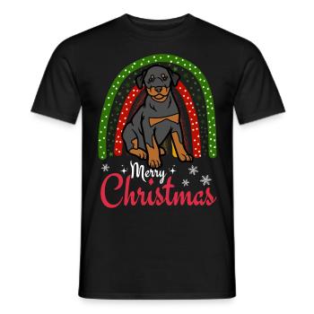 Süßer Dobermann Hund Kawaii Weihnachten - Männer T-Shirt - Schwarz - Vorne - AI Model Male 178 light (178cm)