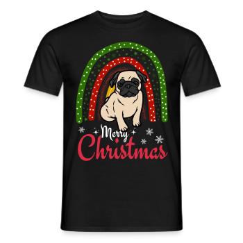 Weihnachten Süßer Mops Liebhaber Kawaii - Männer T-Shirt - Schwarz - Vorne - AI Model Male 178 light (178cm)