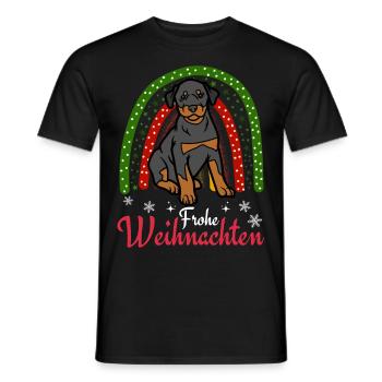 Süßer Dobermann Hund Kawaii Weihnachten - Männer T-Shirt - Schwarz - Vorne - AI Model Male 178 light (178cm)