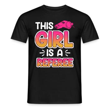 Arbitre féminine Schiri - T-shirt homme - noir - Devant - AI Model Male 178 light (178cm)