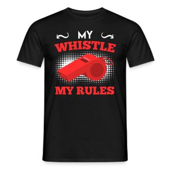 Mon sifflet mes règles Arbitres - T-shirt homme - noir - Devant - AI Model Male 178 light (178cm)