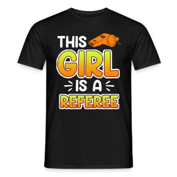 Arbitre féminine Schiri - T-shirt homme - noir - Devant - AI Model Male 178 light (178cm)