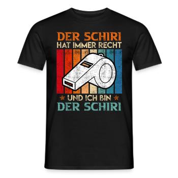 Der Schiri hat immer Recht und ich bin der - Männer T-Shirt - Schwarz - Vorne - AI Model Male 178 light (178cm)