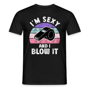 Je suis sexy et je le souffle SChiedsrichterin - T-shirt homme - noir - Devant - AI Model Male 178 light (178cm)