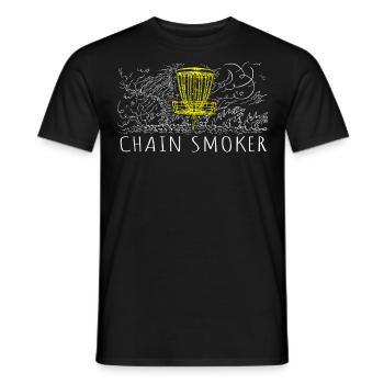 Retro Sunset Chain Smoker Disc Golf - T-shirt homme - noir - Devant - AI Model Male 178 light (178cm)