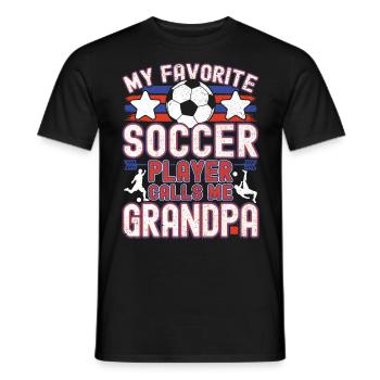 Fußball Opa Großvater Soccer Grandpa Geschenk - Männer T-Shirt - Schwarz - Vorne - AI Model Male 178 light (178cm)