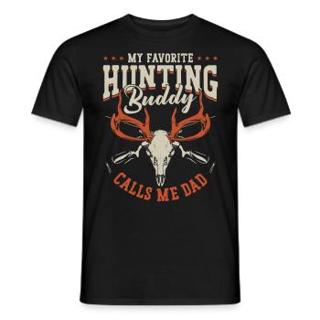 Buck Deer Hunting Hunter Dad - Men's T-Shirt - black - Front - AI Model Male 178 light (178cm)
