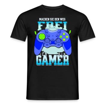 Gamer Zocker Motiv die es eilig haben - Männer T-Shirt - Schwarz - Vorne - AI Model Male 178 light (178cm)