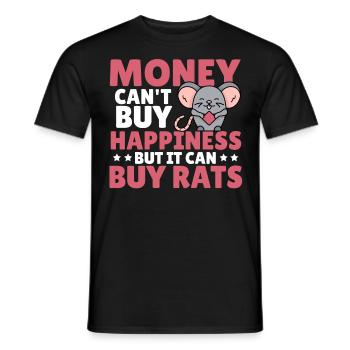 Money Can't Buy Happiness But It Can Buy Rats Rat - Männer T-Shirt - Schwarz - Vorne - AI Model Male 178 light (178cm)