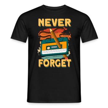 Retro Kassette 80er 90er Vintage Musikkassette - Männer T-Shirt - Schwarz - Vorne - AI Model Male 178 light (178cm)